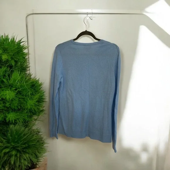 Lord & Taylor Cashmere Sweater Soft Knit Pullover Top Blue Large - Picture 4 of 6